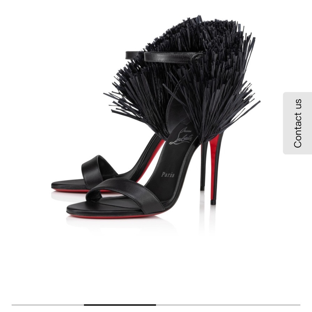 Christian Louboutin Black Feathered Stiletto Heels